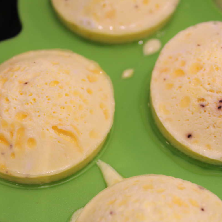 Place the batter into the egg bite mold.