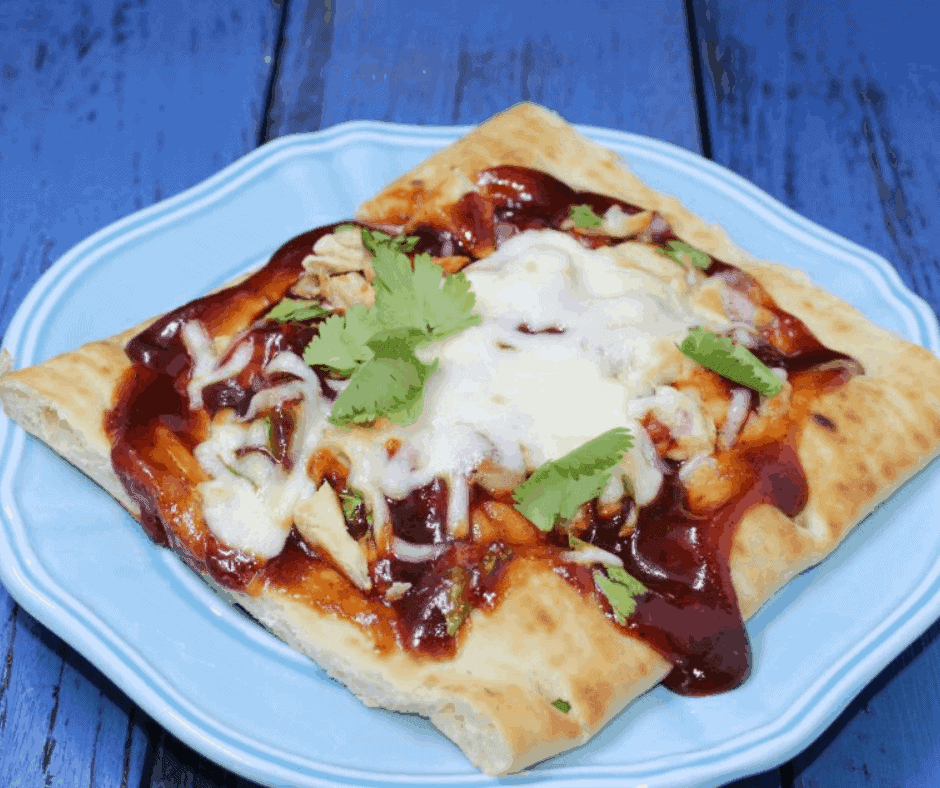 Air Fryer Bbq Chicken Flatbread Fork To Spoon