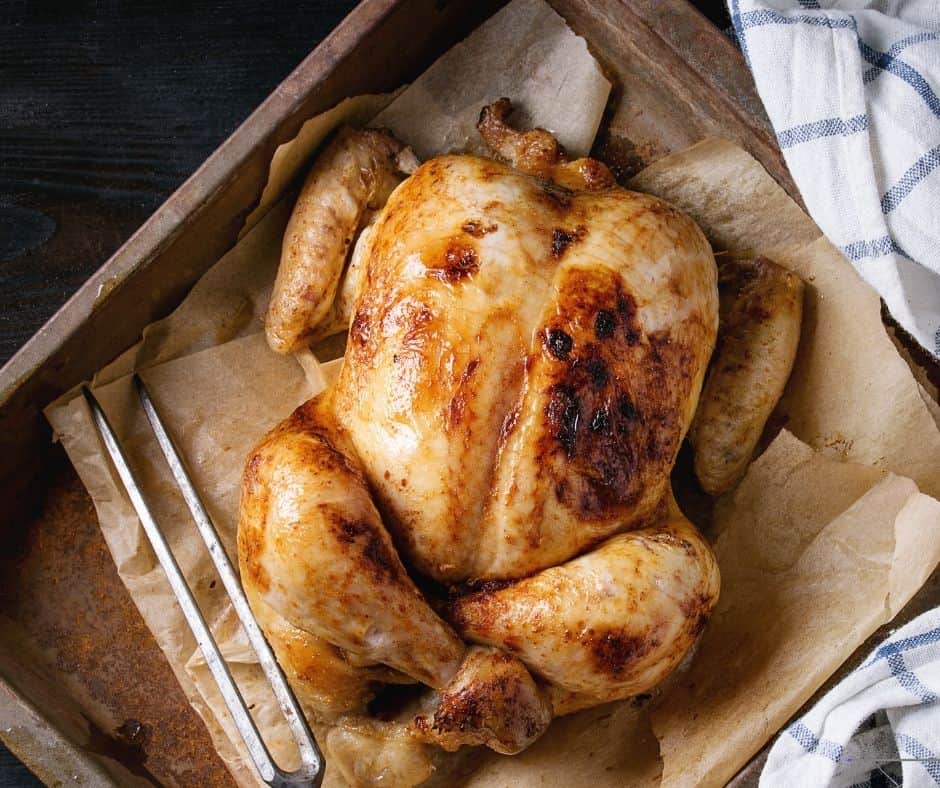 homemade rotisserie chicken in the air fryer