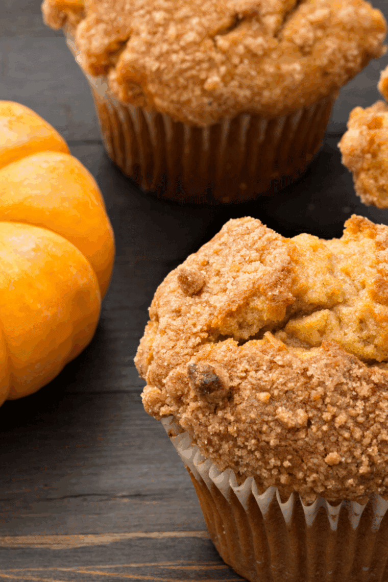 Air fryer pumpkin muffins, soft, moist, and spiced