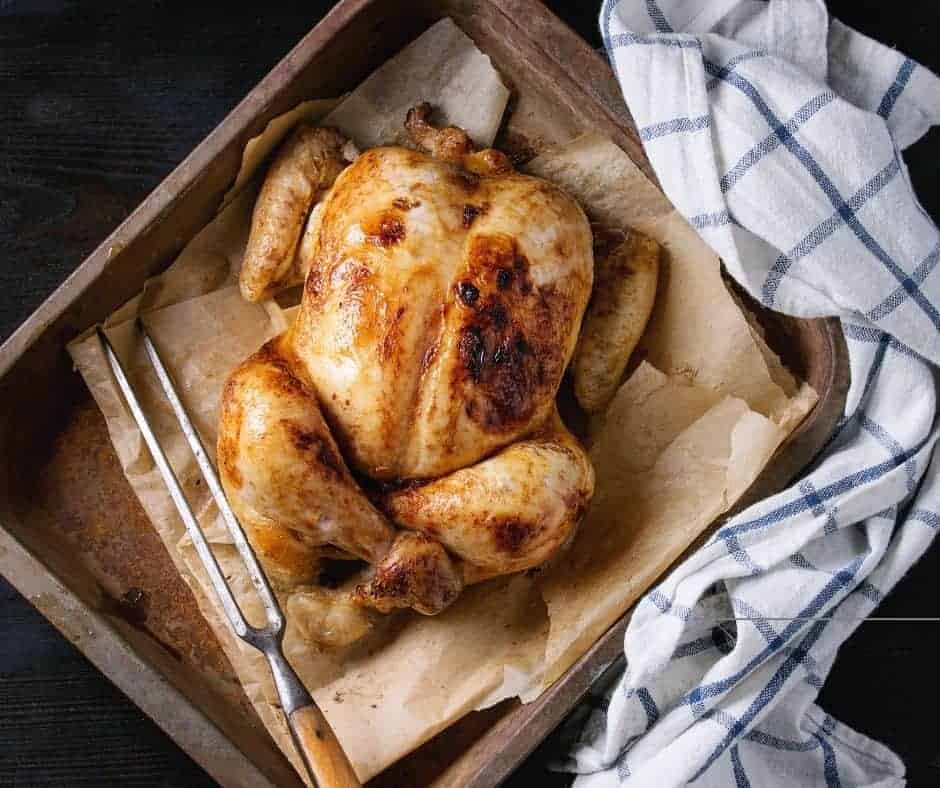 Easy Air Fryer Rotisserie Roasted Whole Chicken