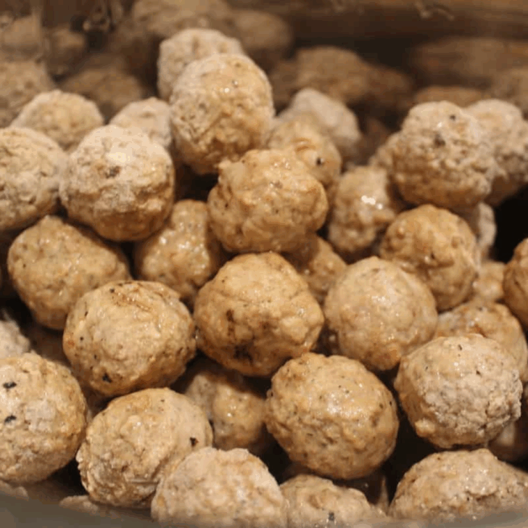 Cooked meatballs in the Instant Pot.