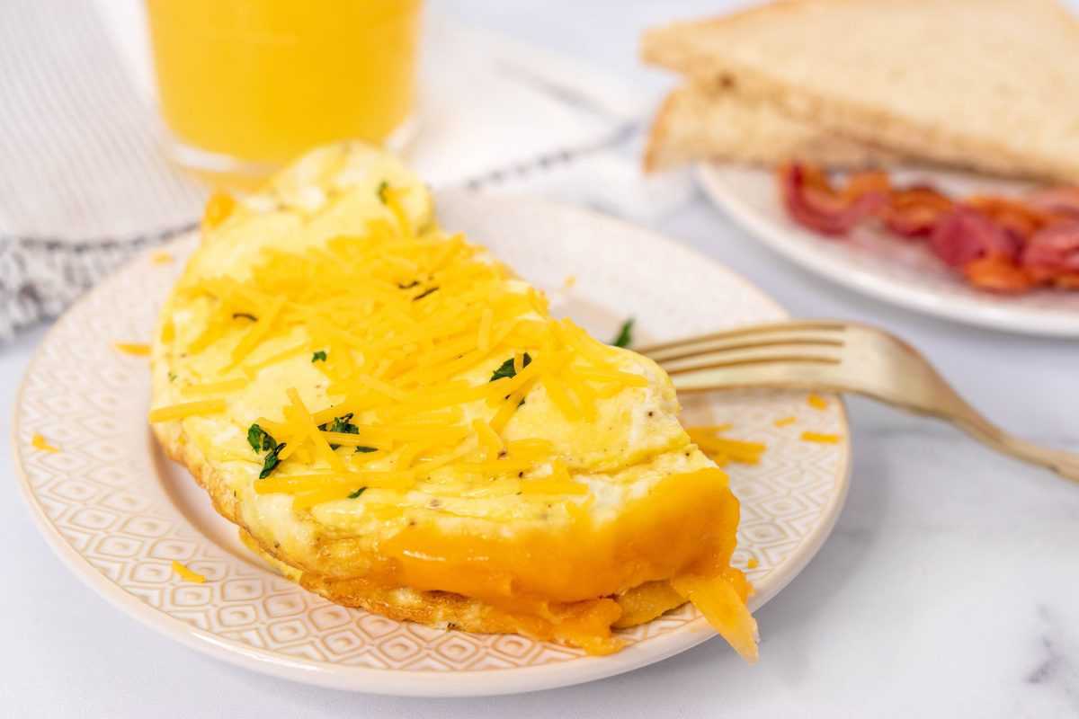 Air Fryer Cheese Omelet on Plate