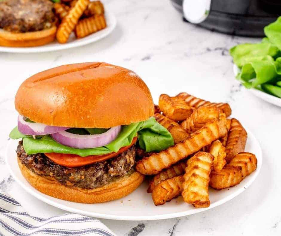 Air Fryer Blue Cheese Burgers