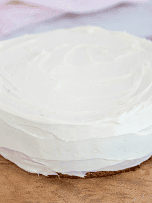 Whole air fryer Italian lemon ricotta cake dusted with powdered sugar