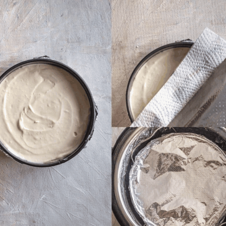 Prepare the cheesecake for the Instant Pot.