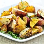 Air Fryer Lemon and Rosemary Roasted Potatoes side dish.