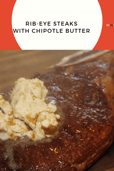 Air Fryer-Air Fried-Rib-Eye Steaks with Chipotle Butter