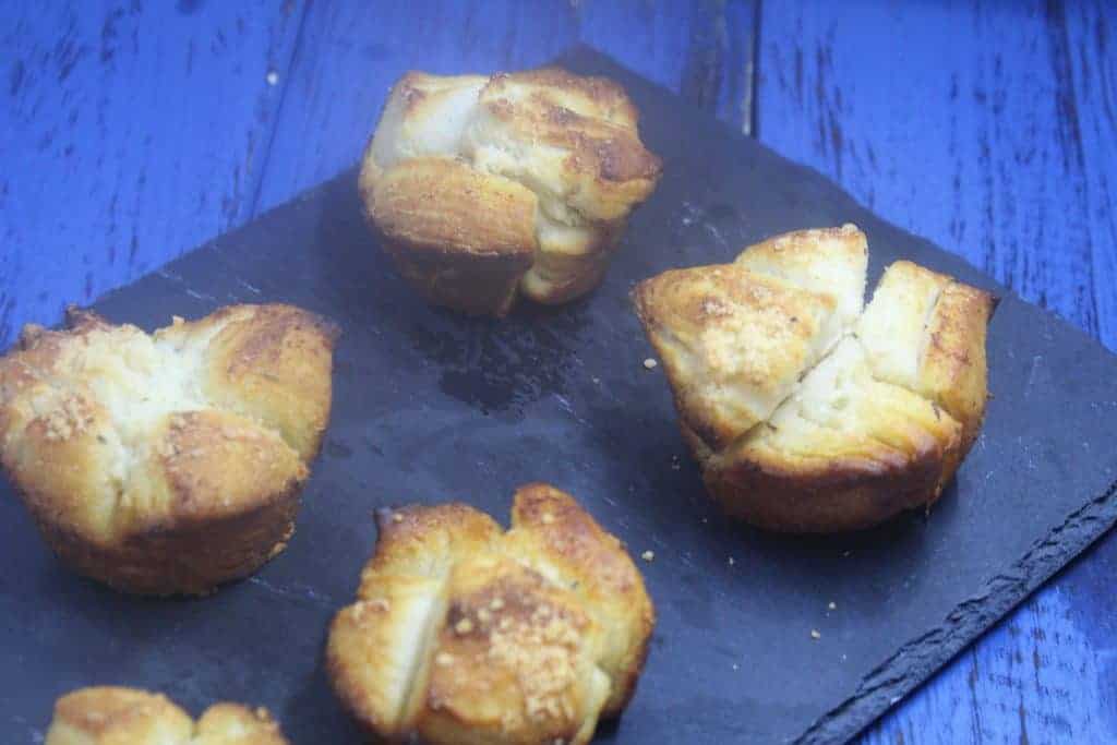 Air Fryer Monkey Bread Biscuits Homemade Garlic Knots Fork To Spoon