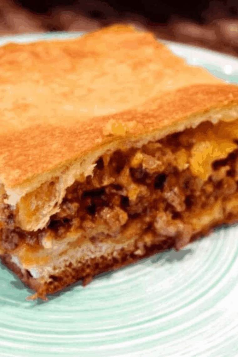 Air fryer sloppy joe taco bake with seasoned beef and melted cheese