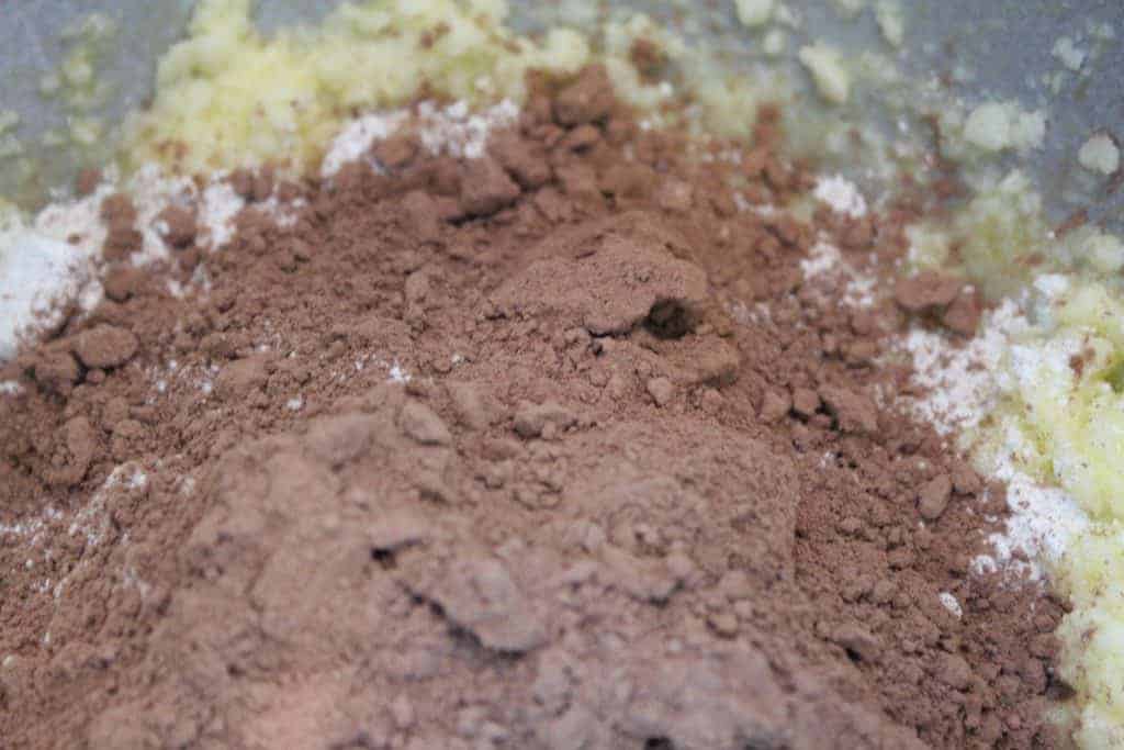 Mix in Flour and Cocoa Powder