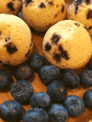 air fryer blueberry muffin bites