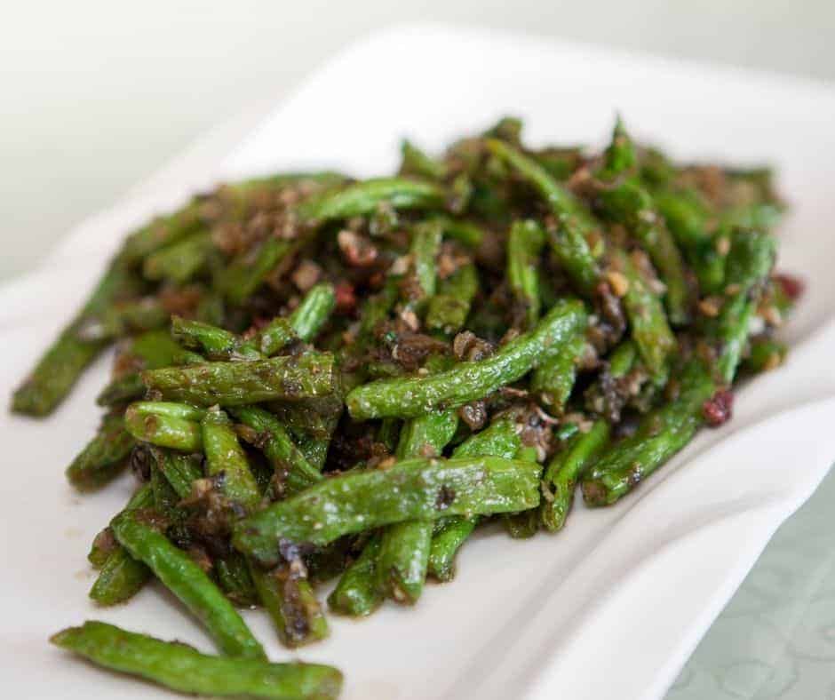 cooked air fried green beans