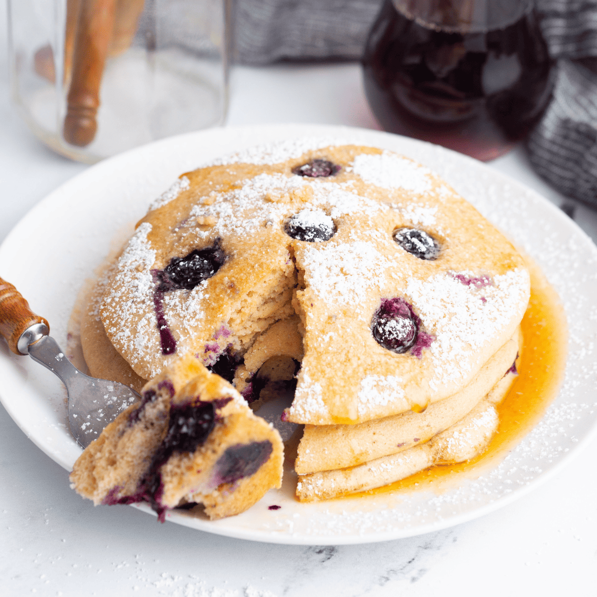 Air Fryer Blueberry Pancakes