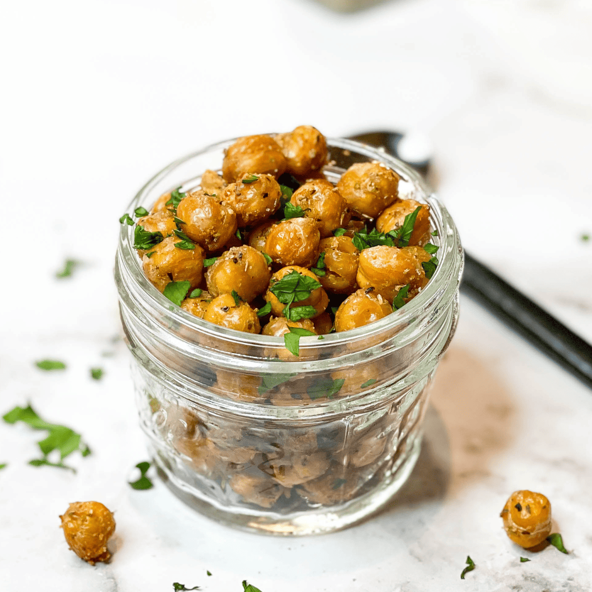 Air Fryer Garlic and Herb Roasted Chickpeas