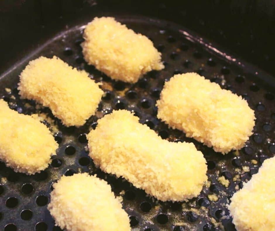 Mozzarella Bites in Air Fryer Basket