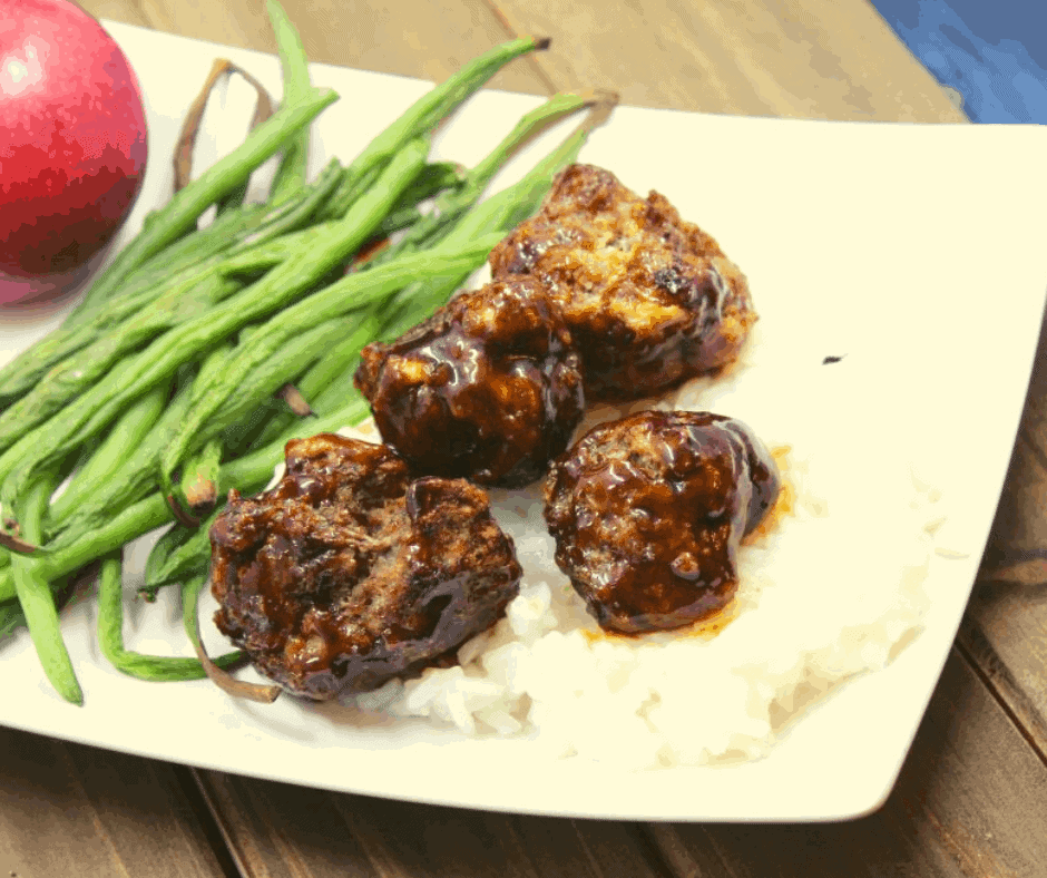 Air Fryer Hoisin Glazed Meatballs