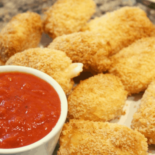 Air Fryer Mozzarella Bites Fork To Spoon