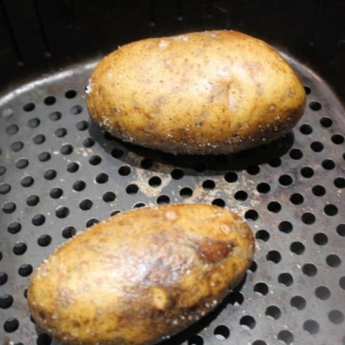 Air Fryer Jacket Potatoes Fork To Spoon