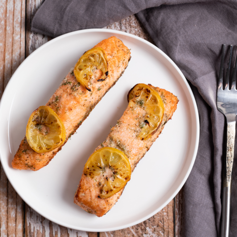 Air Fryer Lemon Garlic Herb Salmon - Fork To Spoon