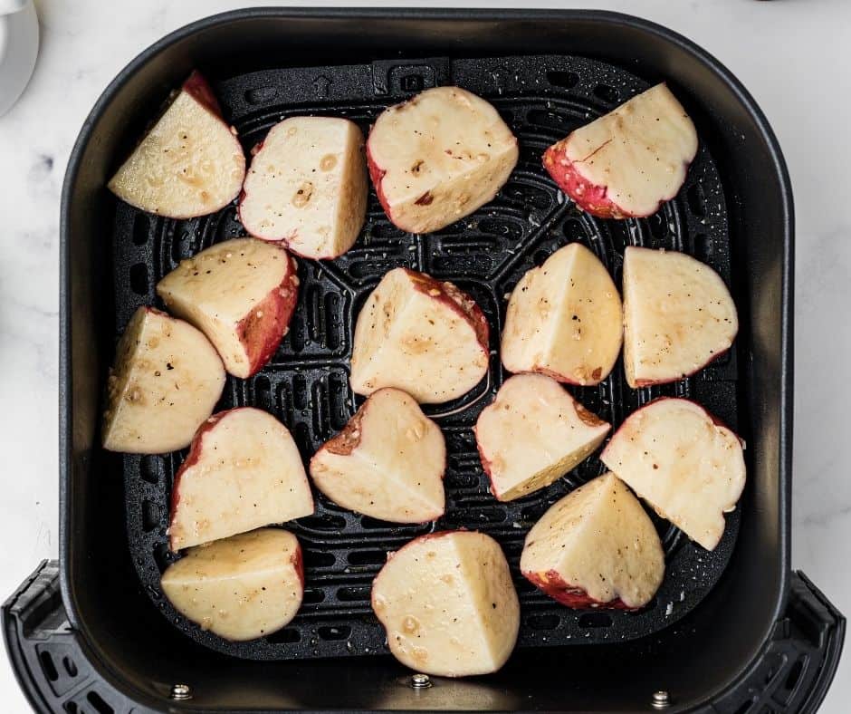 Add the Red Potatoes to the Air Fryer Basket