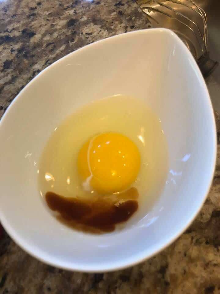 Egg and Vanilla in Small Bowl