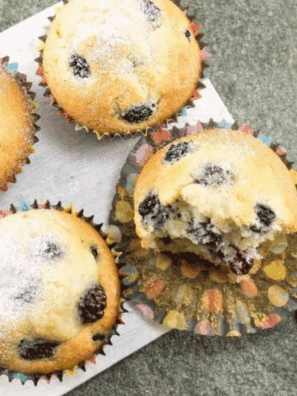 Air Fryer Blackberry Lemon Poppy Seed Muffins
