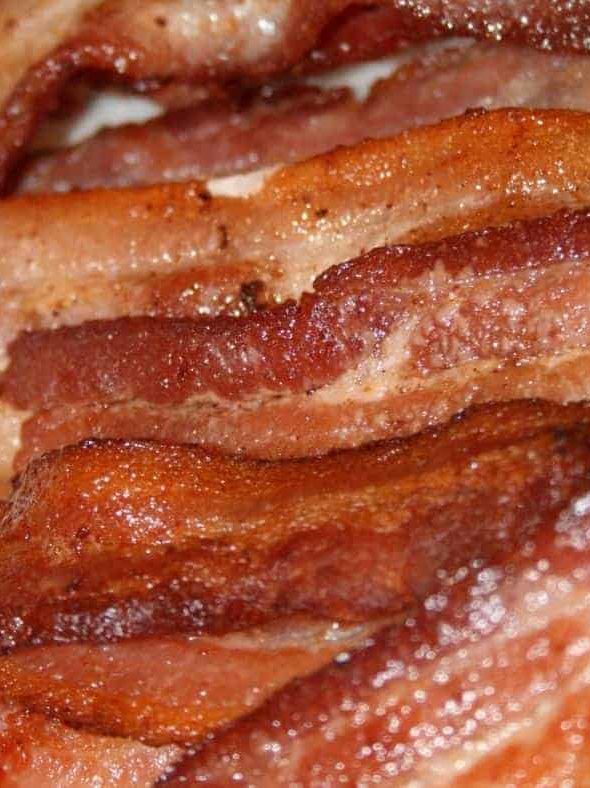 Air Fryer Brown Sugar Candied Bacon Fork To Spoon