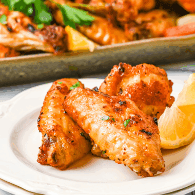 Golden, crispy Air Fryer Chinese Salt & Pepper Chicken Wings, seasoned with bold flavors for a delicious snack or meal.