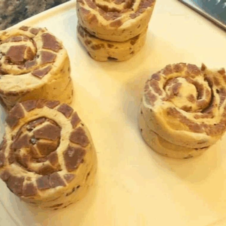 Ingredients needed for Air Fryer Cinnamon Roll Bubble Bites on kitchen table.