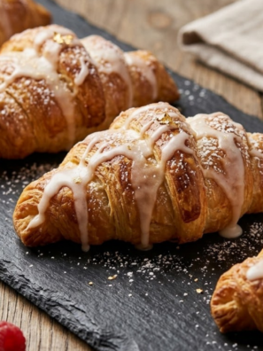 Air fryer lemon cheesecake crescent rolls fresh out of basket