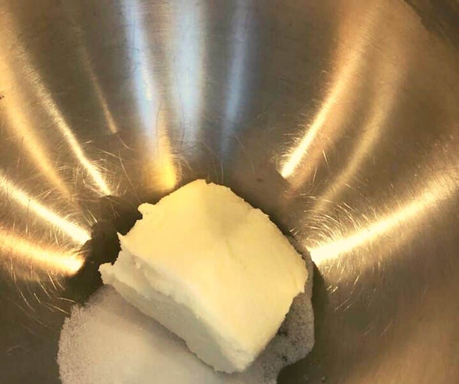 Cream Cheese and Sugar in Bowl