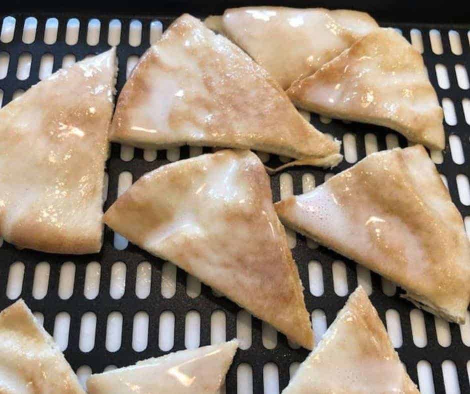 Pita Chips on Air Fryer Tray