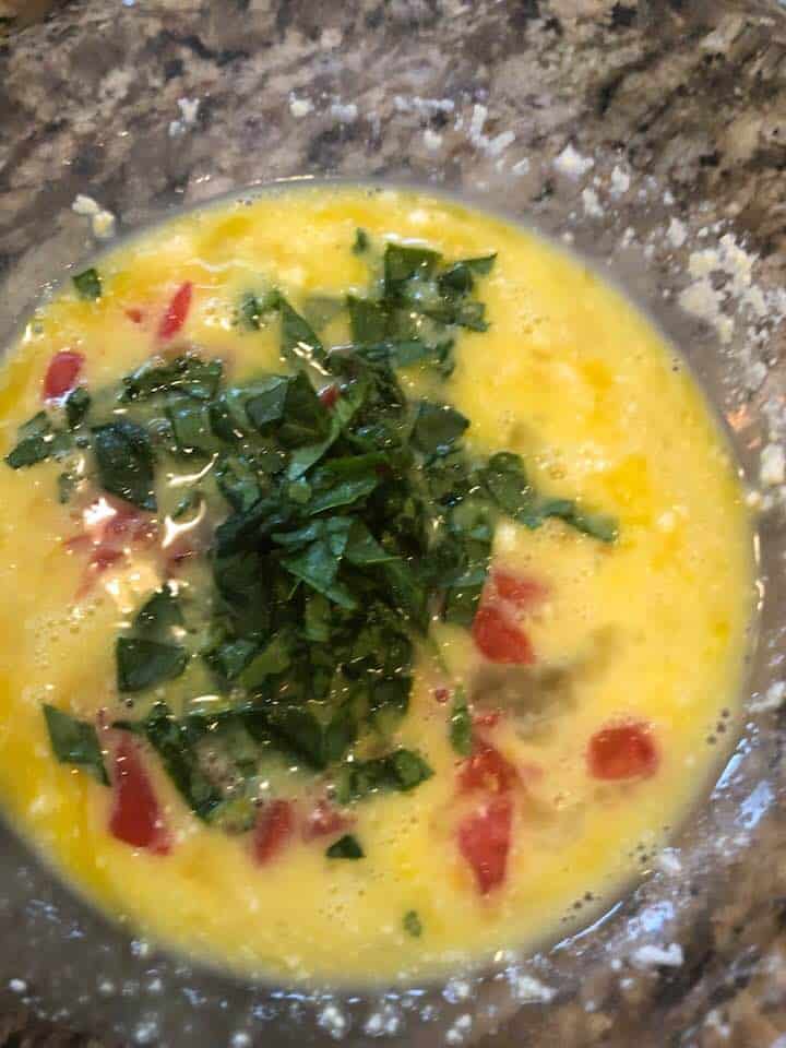 Air Fryer Spinach and Tomato Frittata