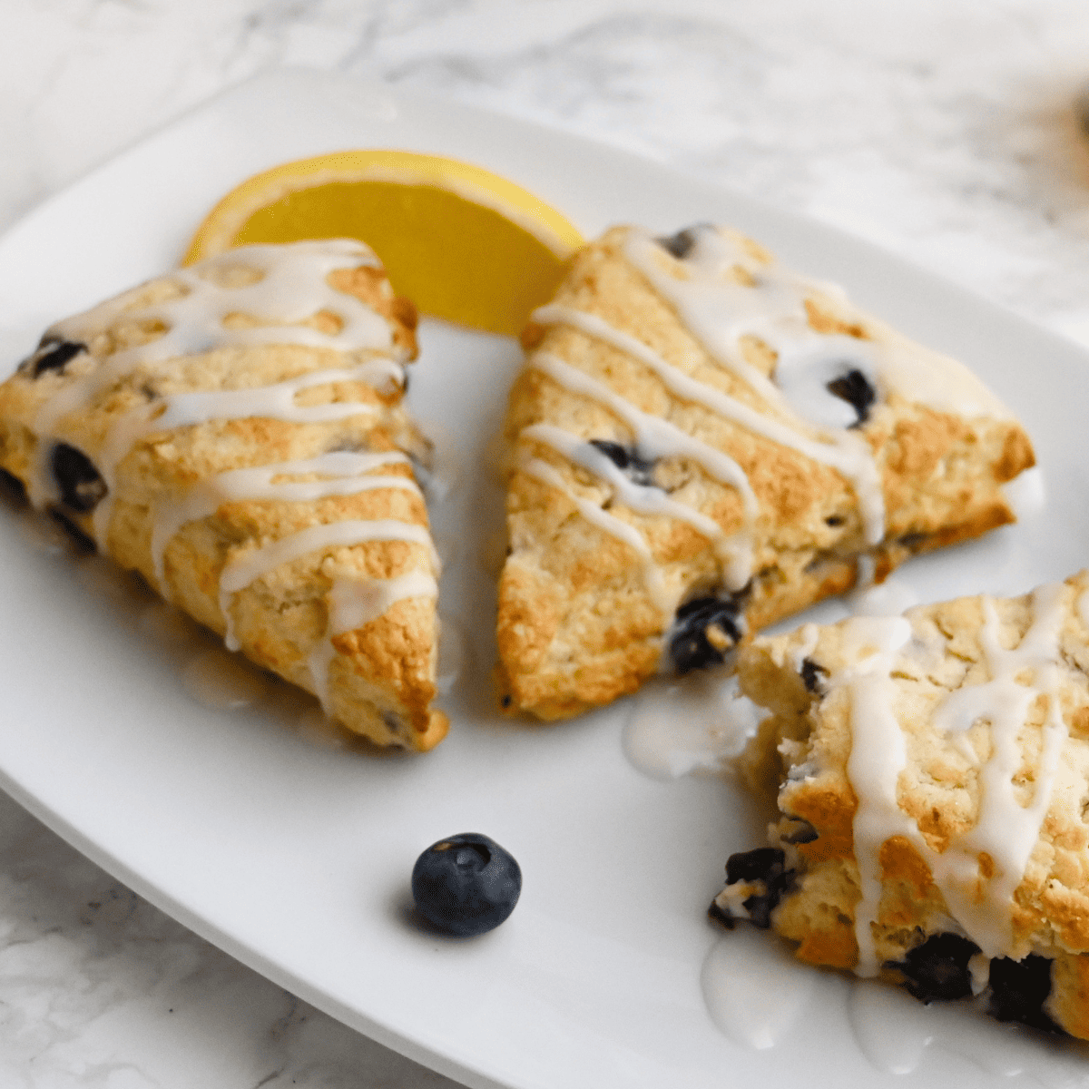Air Fryer Blueberry Scones on Plate
