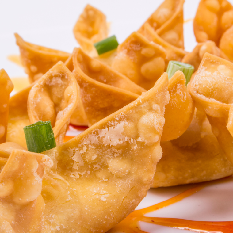 Air Fryer Crab Rangoon on plate.