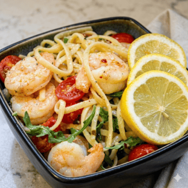 Air Fryer Garlic Butter Shrimp Scampi