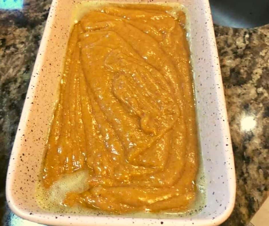 Pumpkin Batter in Loaf Pan