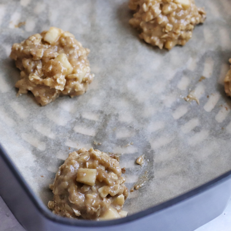 Place cookie batter into the air fryer basket. 