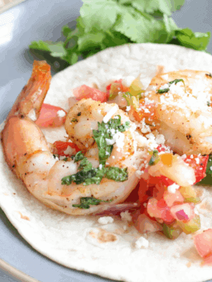 Easy Air Fryer Pesto Shrimp