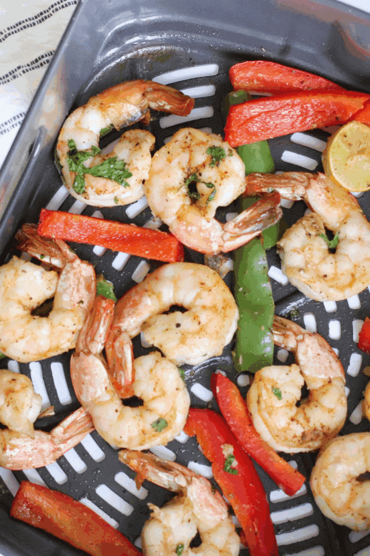 Air-fried shrimp drizzled with fresh lemon juice and sprinkled with Parmesan