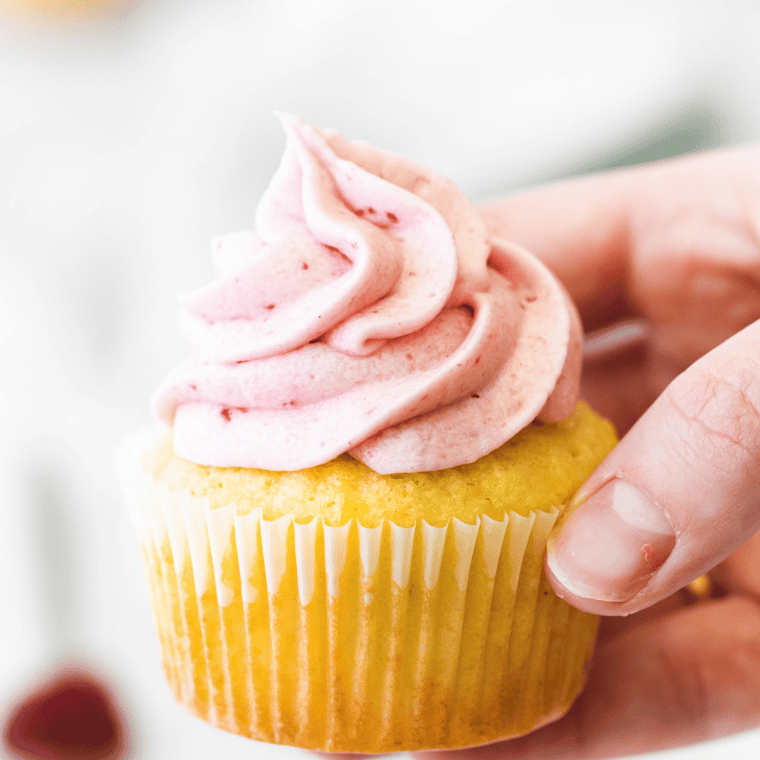 Air fryer cupcakes made from boxed cake mix, golden brown and fluffy, fresh out of the air fryer, ready to frost and serve.