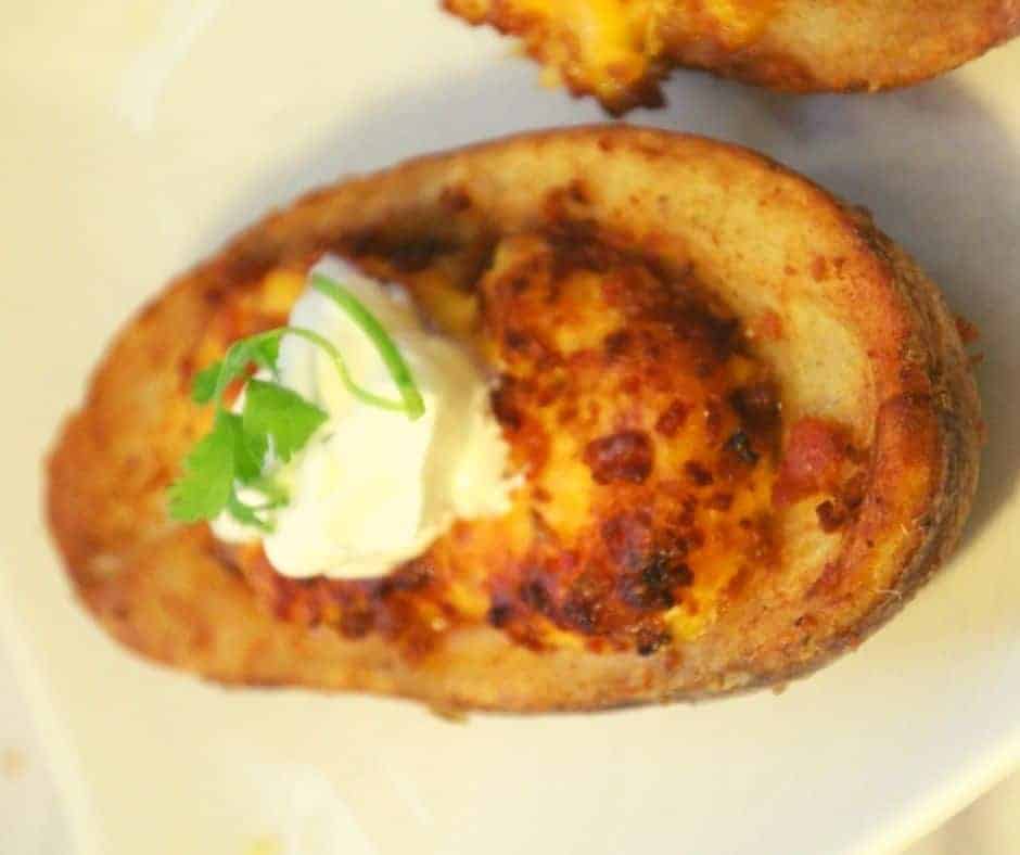 potato skins with bacon and cheese