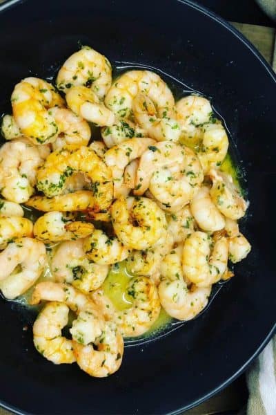 Air Fryer, Garlic Butter Shrimp Scampi