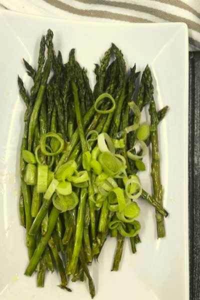 Air Fryer Easy Grilled Roasted Leeks and Asparagus