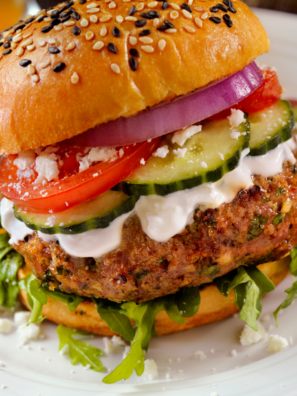 Air Fryer Greek Burgers