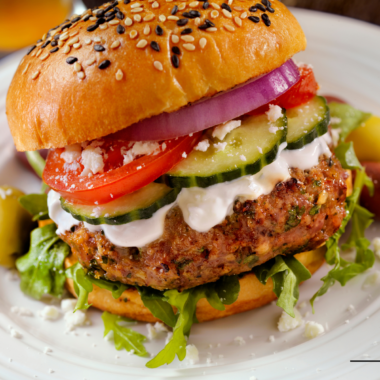 Air Fryer Greek Burgers