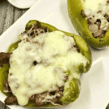 Air Fryer Philly Cheesesteak Stuffed Peppers