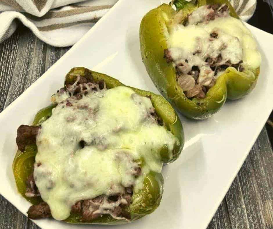 Air Fryer Philadelphia Cheesesteak Stuffed Peppers