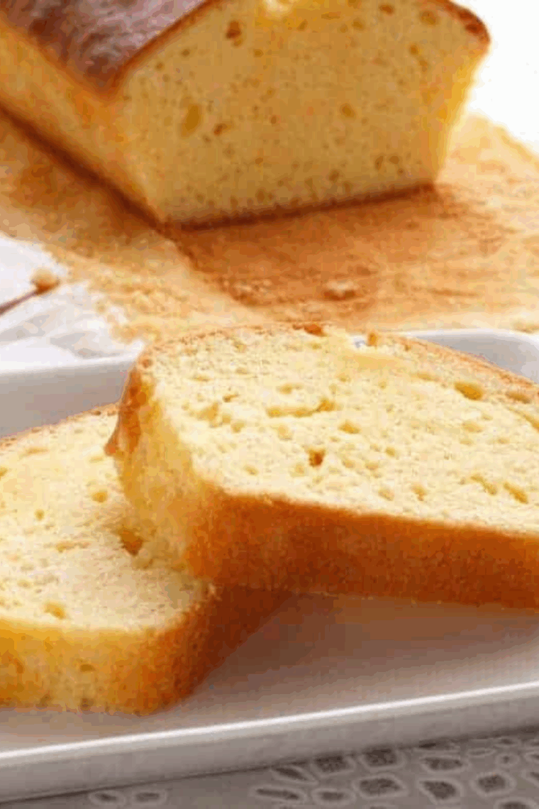 Slice of Easy Ina Garten’s Pound Cake served on a white plate.
